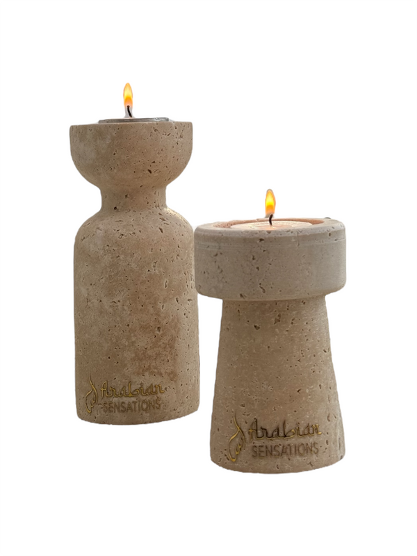 Travertine Tealight Candle Holder Set